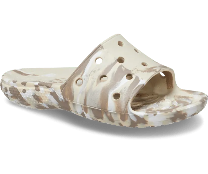 Classic Marbled Slide Bone Multi Men Crocs Sandals