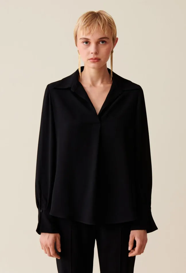 Claudie Pierlot Black Floaty Blouse Women Tops And Shirts