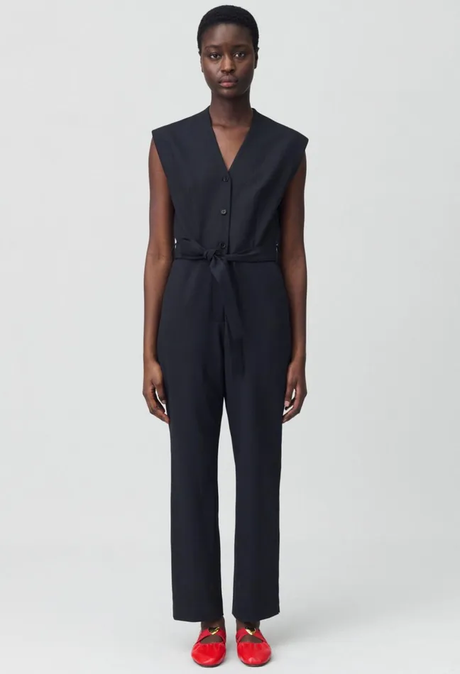 Claudie Pierlot Black ShortSleeve Jumpsuit Women Jumpsuits