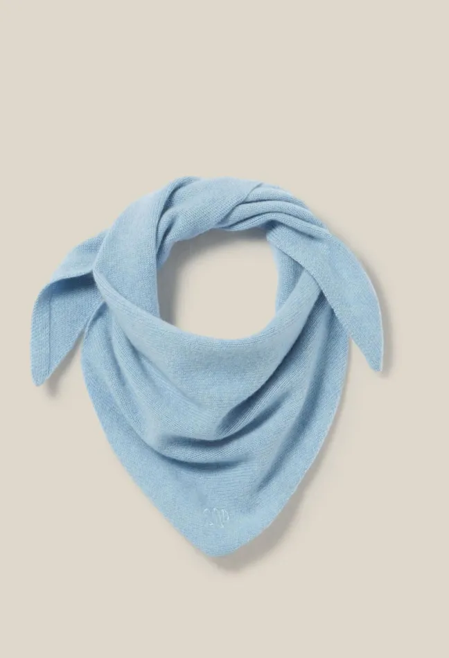 Claudie Pierlot Cashmere Knit Scarf Sky Blue Women Scarves Hats And Gloves