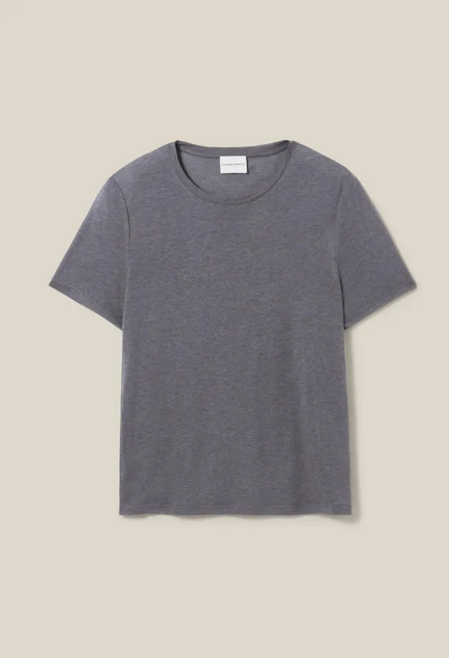 Claudie Pierlot Embroidered Cp ShortSleeve Tee Mottled Grey Women TShirts