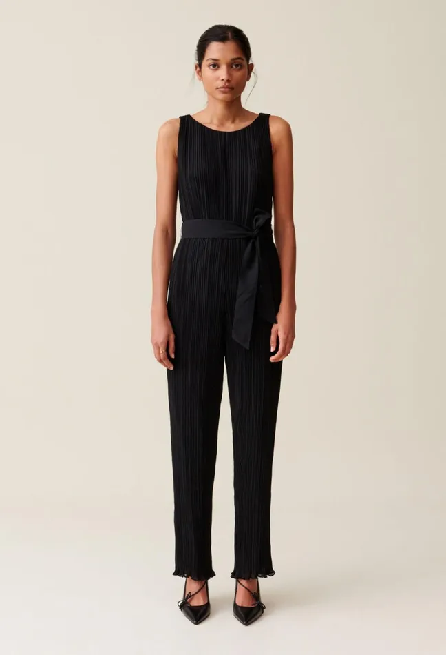 Claudie Pierlot Fitted Fluid Jumpsuit Black Women Jumpsuits
