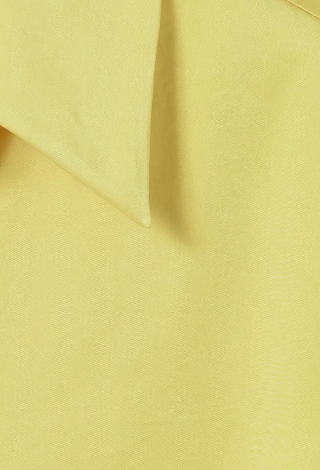 Claudie Pierlot Flowy Blouse With Open Neck Yellow Women Tops And Shirts