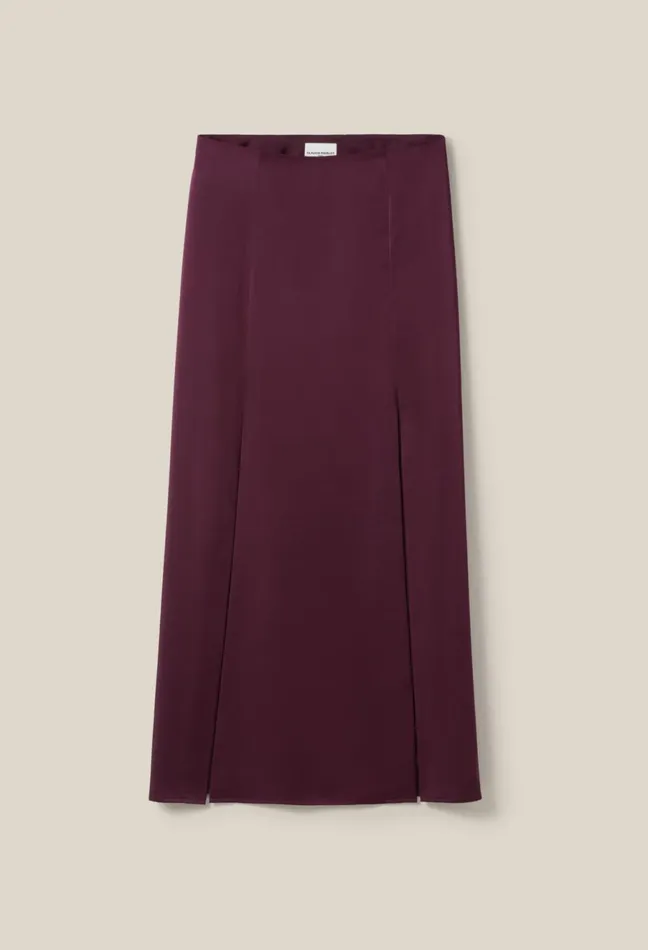 Claudie Pierlot Flowy Pleated Maxi Skirt Burgundy Women Skirts And Shorts Claudie Pierlot Flowy Pleated Maxi Skirt Burgundy Women Skirts And Shorts