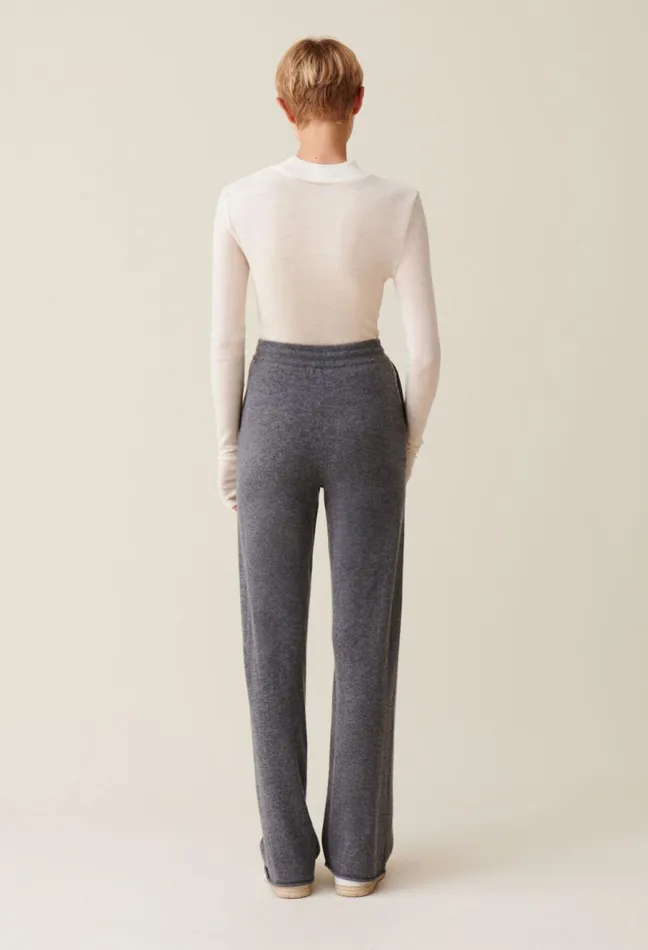 Claudie Pierlot Fluid Grey Cashmere Trousers Mottled Grey Women Jeans And Trousers