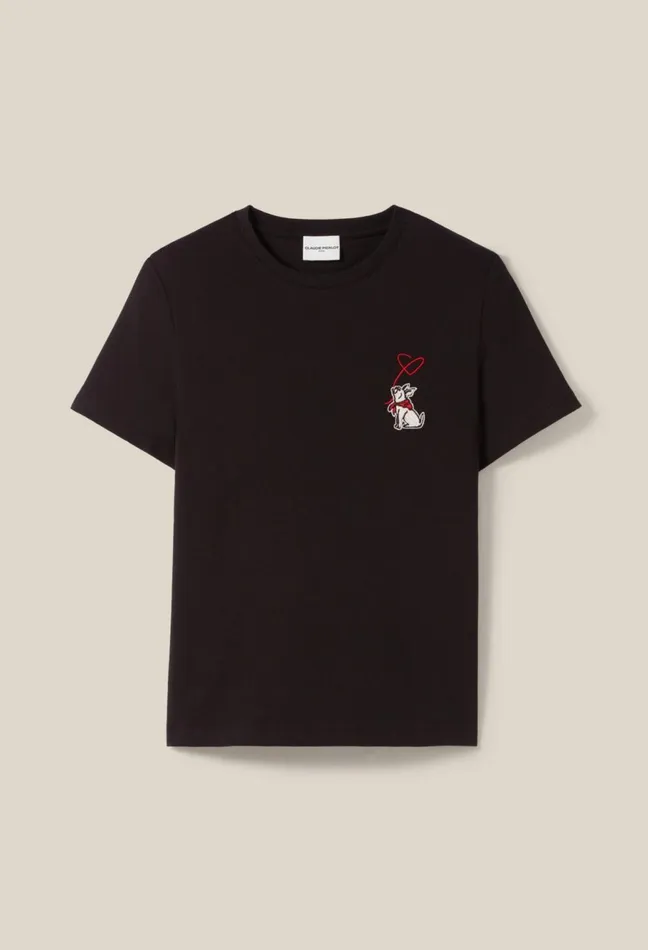 Claudie Pierlot Jean Toto ShortSleeve Tee Black Women TShirts Claudie Pierlot Jean Toto ShortSleeve Tee Black Women TShirts