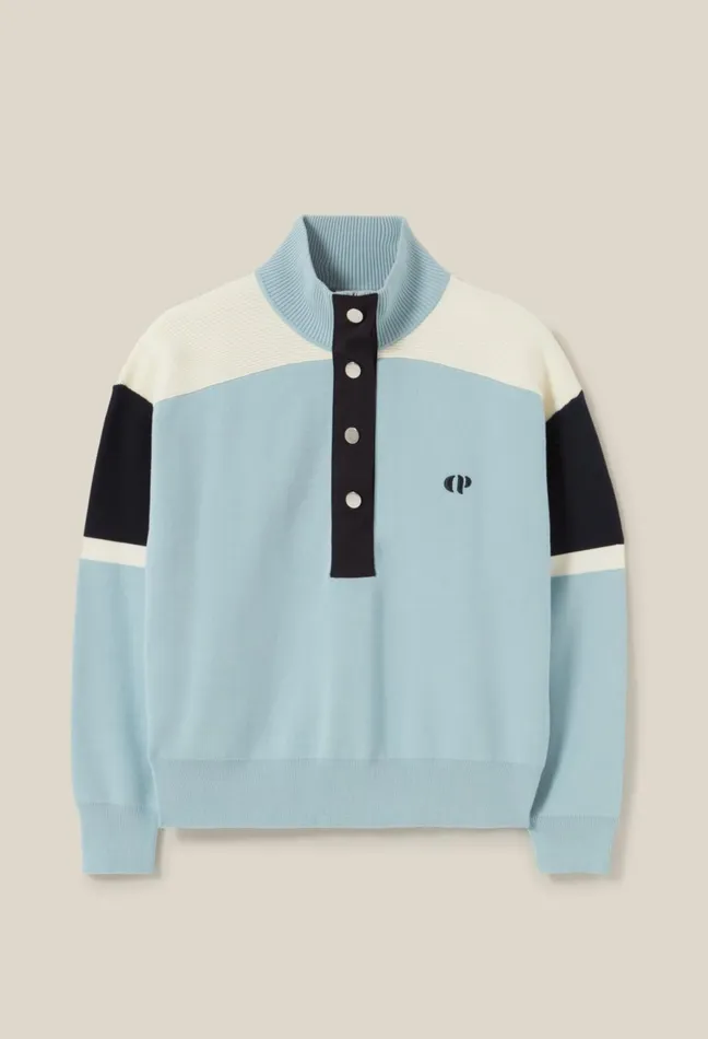 Claudie Pierlot Minimum Trucker Collar Sweatshirt Sky Blue Women Sweatshirts Claudie Pierlot Minimum Trucker Collar Sweatshirt Sky Blue Women Sweatshirts