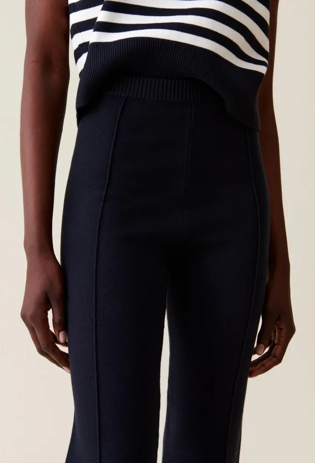 Claudie Pierlot Navy Blue Knitted Trousers Women Jeans And Trousers