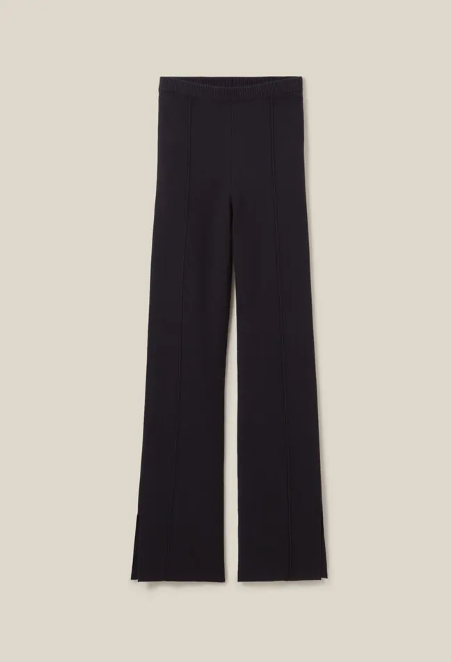 Claudie Pierlot Navy Blue Knitted Trousers Women Jeans And Trousers