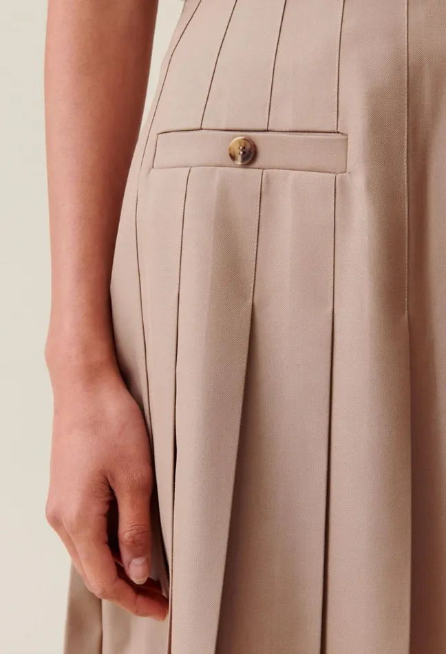 Claudie Pierlot Pleated Mini Skirt Beige Women Skirts And Shorts