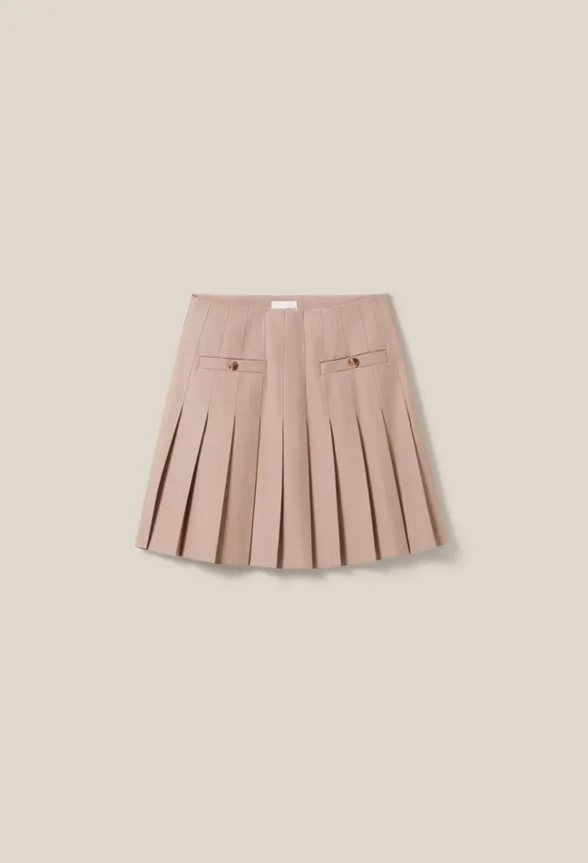 Claudie Pierlot Pleated Mini Skirt Beige Women Skirts And Shorts