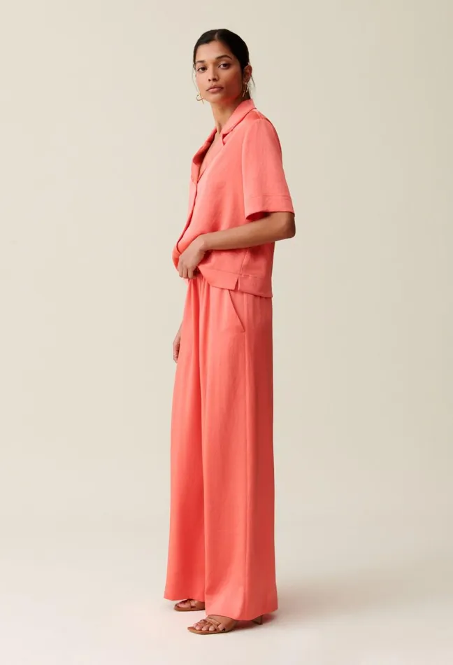 Claudie Pierlot Satin Mandarin Trousers Mandarin Women Jeans And Trousers