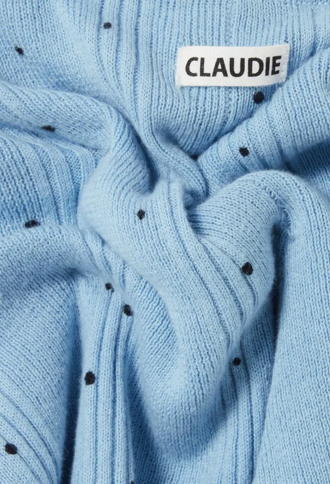 Claudie Pierlot Short Soft Knit Mid Blue Women Skirts And Shorts