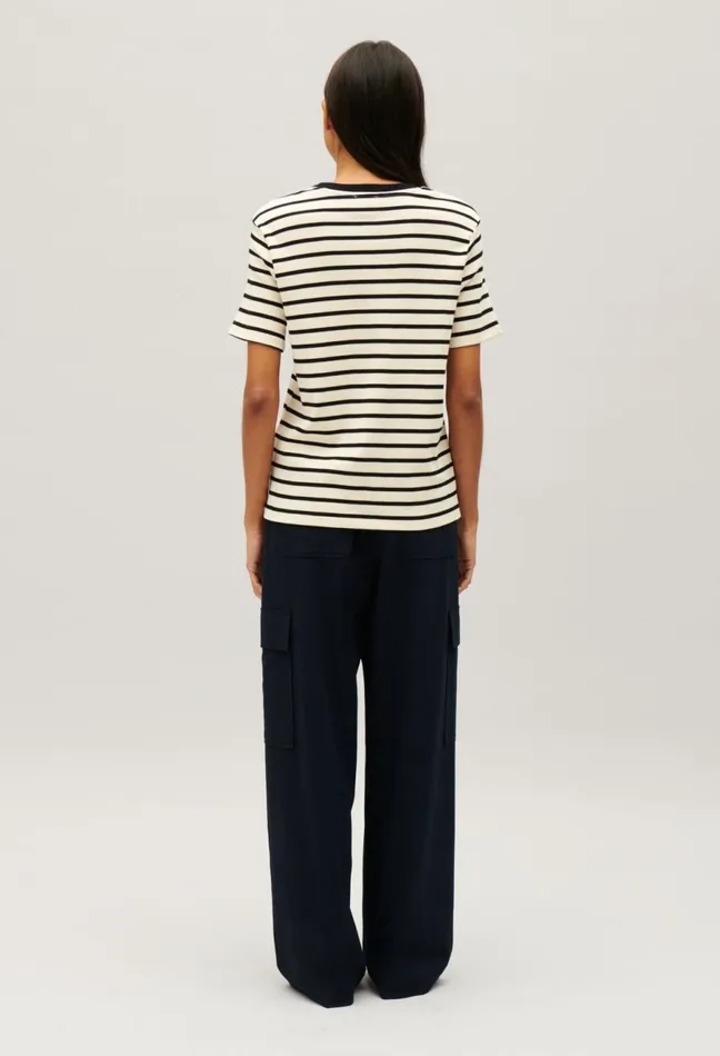 Claudie Pierlot TwoTone Stripy Breton TShirt Dualcolor Women TShirts