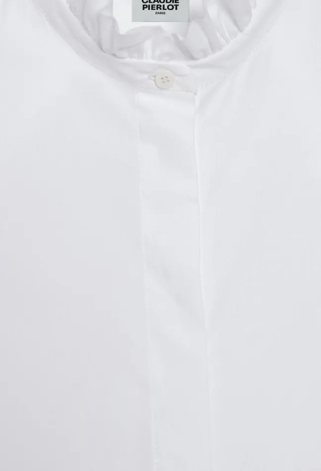 Claudie Pierlot White Shirt With Ruffled Collar Women Tops And Shirts