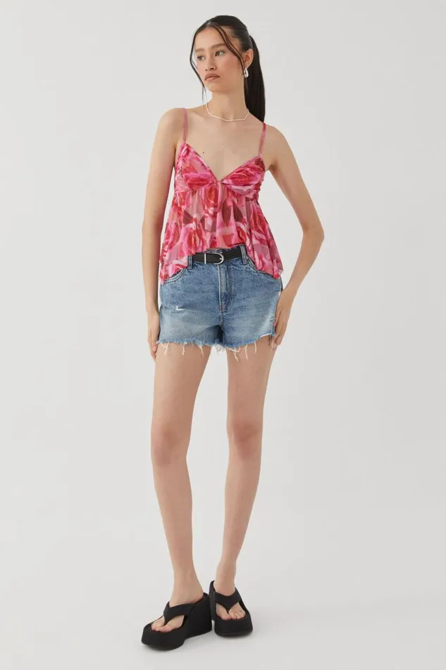Clothing Supr Going Out Tops Alice Mesh Cami Rosie Floral Pink