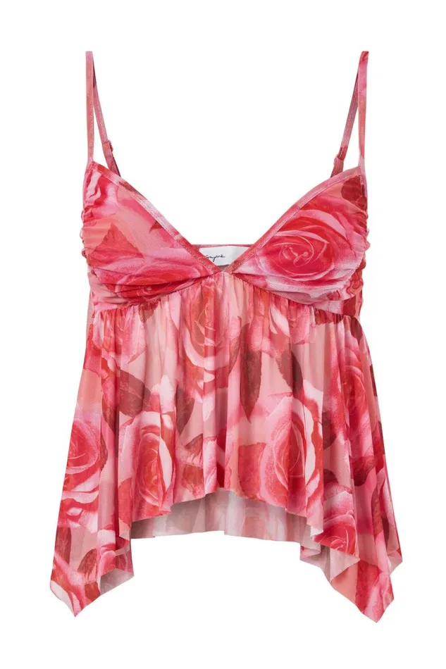 Clothing Supr Going Out Tops Alice Mesh Cami Rosie Floral Pink