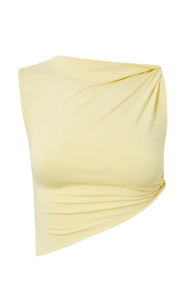 Clothing Supr Going Out Tops Soft Ruched Twist Top Golden Butter