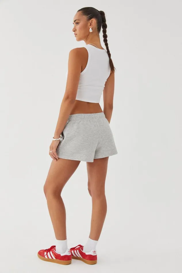 Clothing Supr Hoodies and Trackies Malia Sweat Short Grey Marle