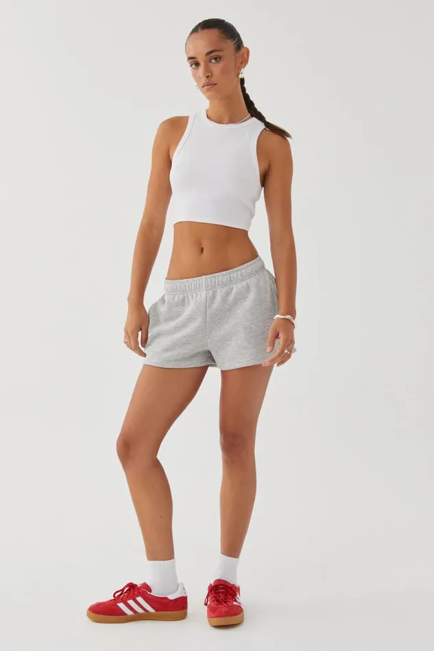 Clothing Supr Hoodies and Trackies Malia Sweat Short Grey Marle