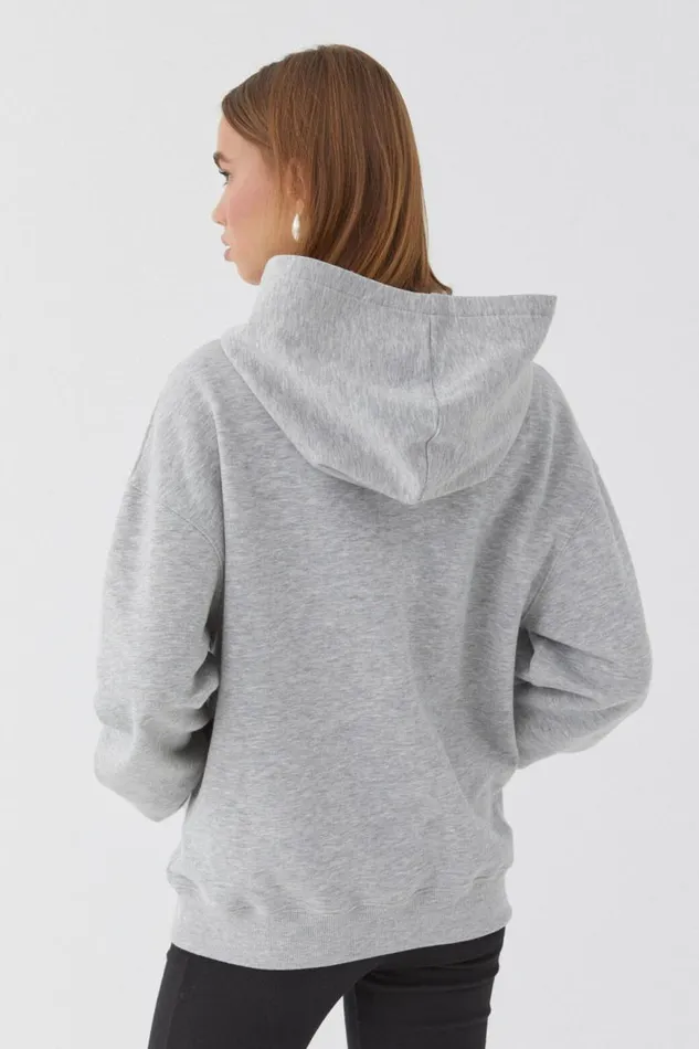 Clothing Supr Hoodies and Trackies Paige Oversized Printed Hoodie Grey Marlelondon