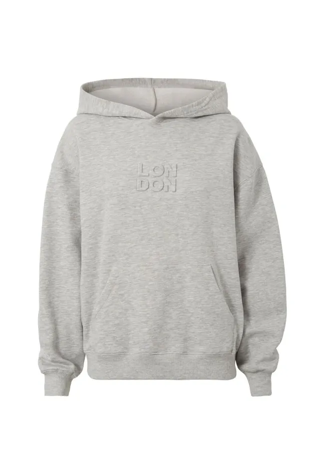 Clothing Supr Hoodies and Trackies Paige Oversized Printed Hoodie Grey Marlelondon