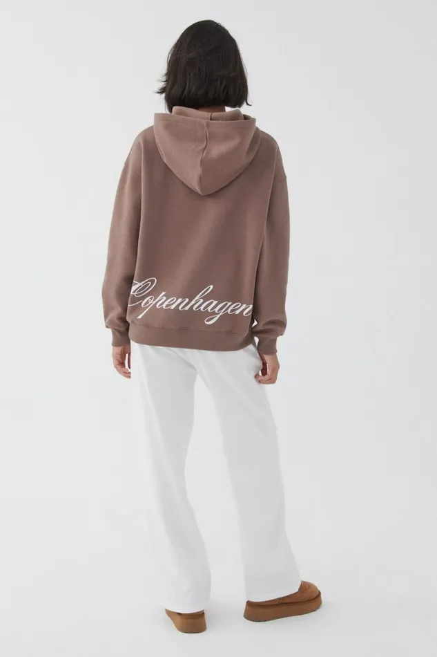 Clothing Supr Hoodies and Trackies Paige Oversized Printed Hoodie Mink Browncopenhagen