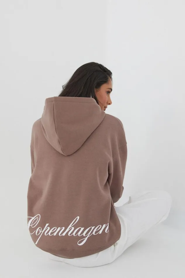 Clothing Supr Hoodies and Trackies Paige Oversized Printed Hoodie Mink Browncopenhagen