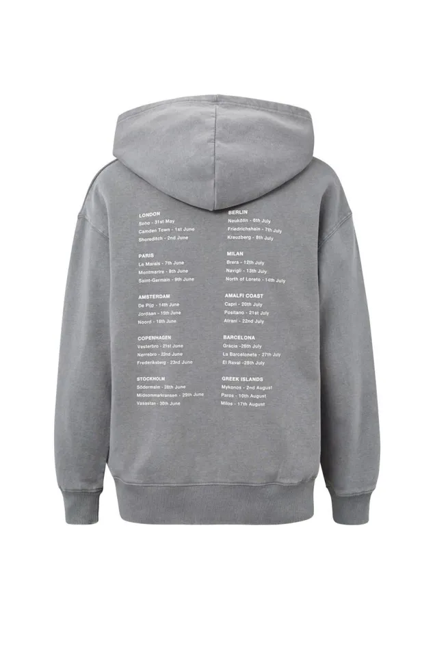 Clothing Supr Hoodies and Trackies Paige Oversized Printed Hoodie Washed New York Greynyc To Ldn