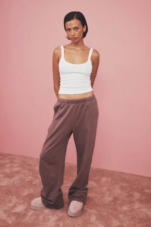 Clothing Supr Hoodies and Trackies Relaxed Wide Leg Track Pant Brown Carob
