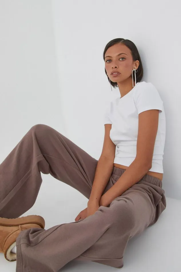 Clothing Supr Hoodies and Trackies Relaxed Wide Leg Track Pant Brown Carob