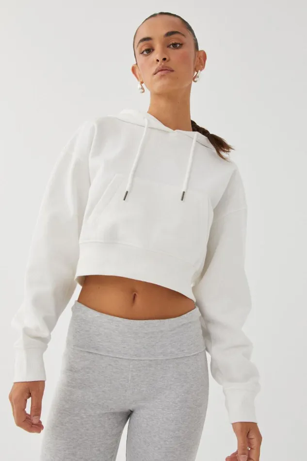 Clothing Supr Hoodies and Trackies Taylah Cropped Hoodie White