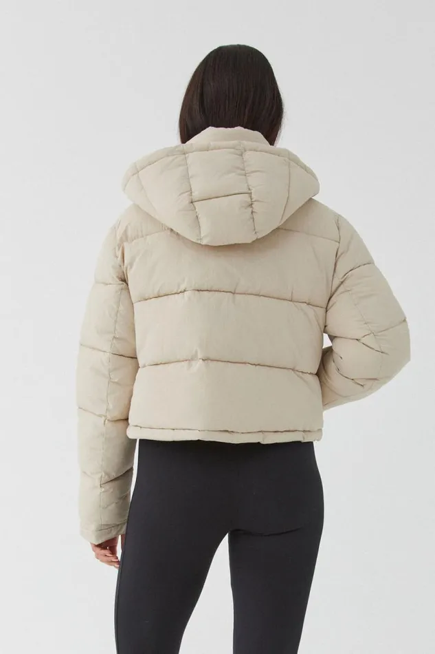 Clothing Supr Jackets and Puffers Recycled Puffer Jacket Beige Buff