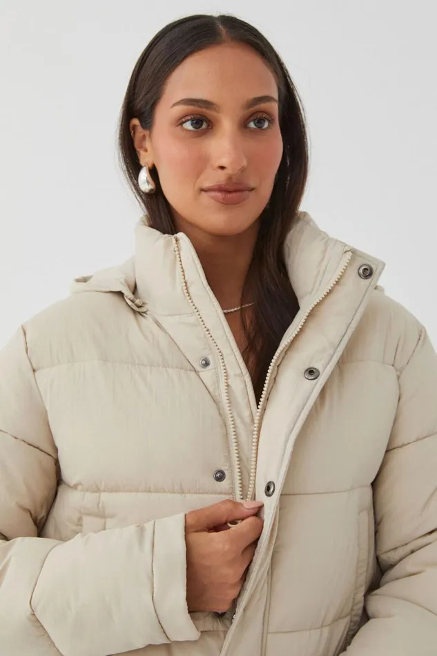 Clothing Supr Jackets and Puffers Recycled Puffer Jacket Beige Buff