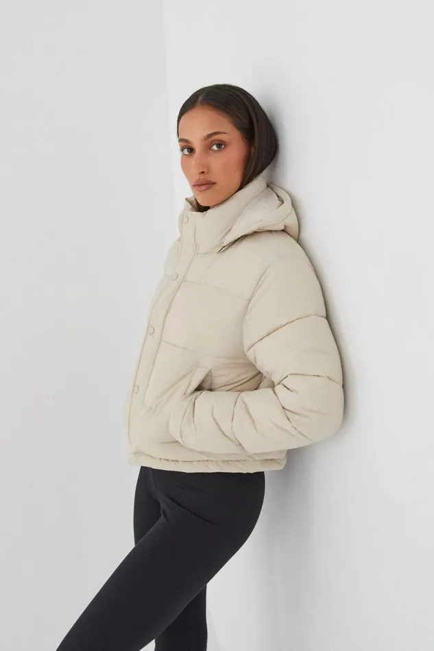Clothing Supr Jackets and Puffers Recycled Puffer Jacket Beige Buff