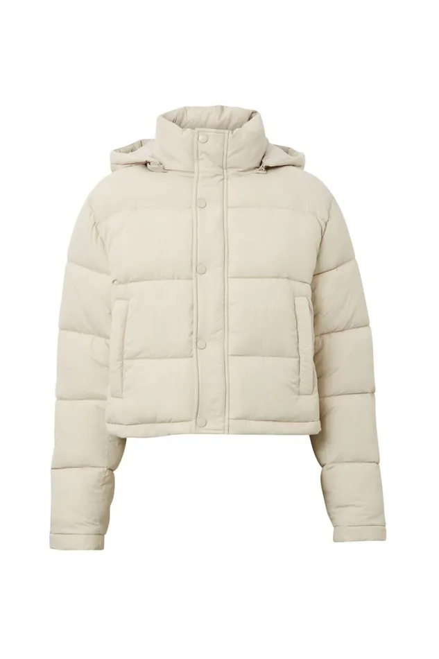 Clothing Supr Jackets and Puffers Recycled Puffer Jacket Beige Buff