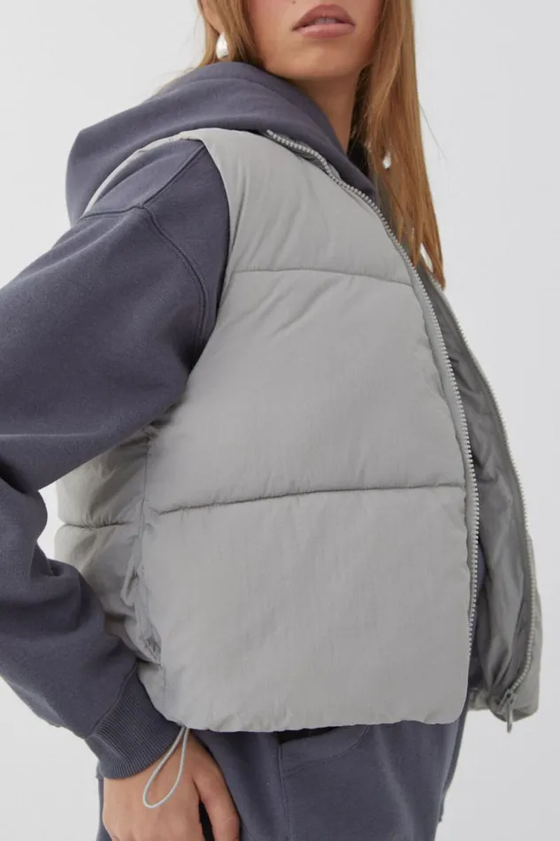 Clothing Supr Jackets and Puffers Recycled Puffer Vest Gravel Grey