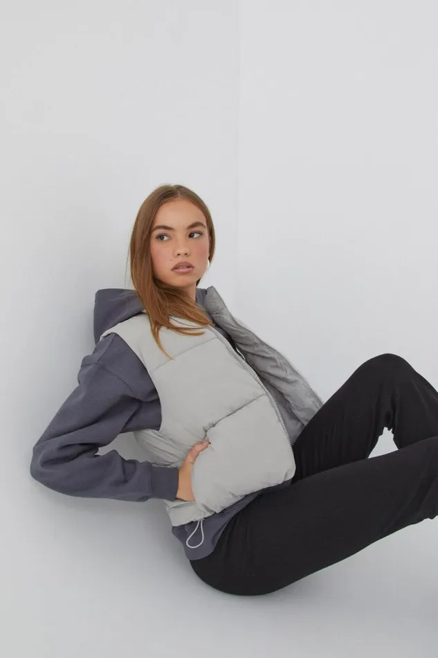 Clothing Supr Jackets and Puffers Recycled Puffer Vest Gravel Grey