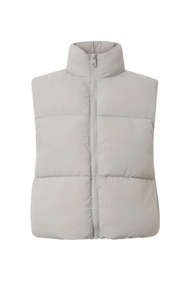 Clothing Supr Jackets and Puffers Recycled Puffer Vest Gravel Grey