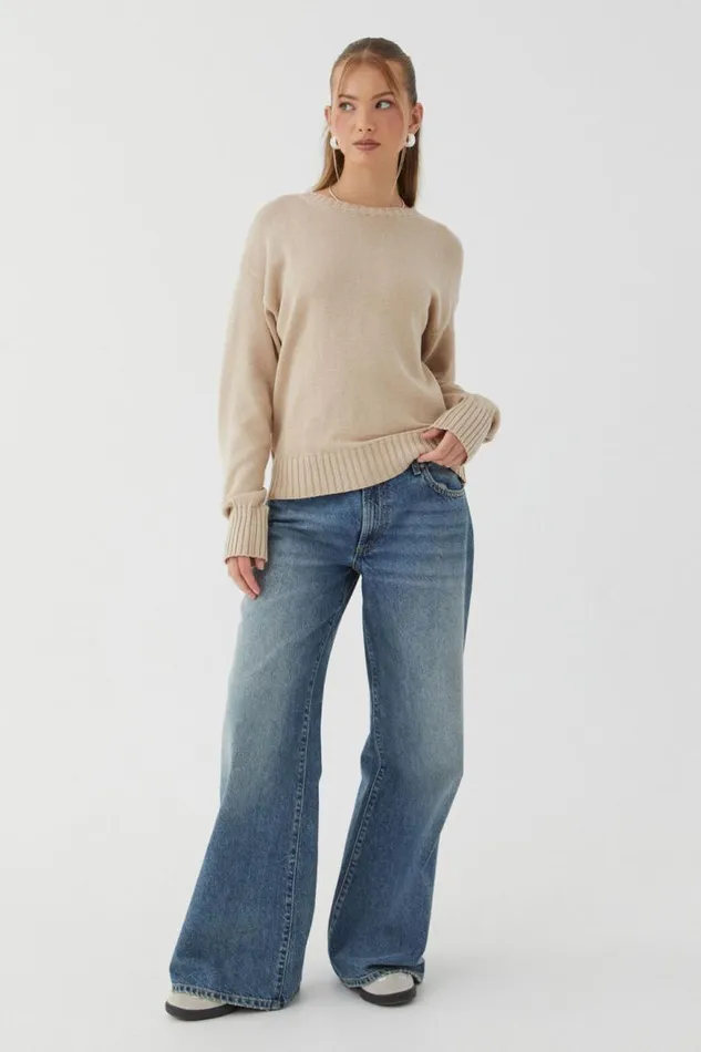 Clothing Supr Knitwear Zoey Crew Neck Jumper London Beige