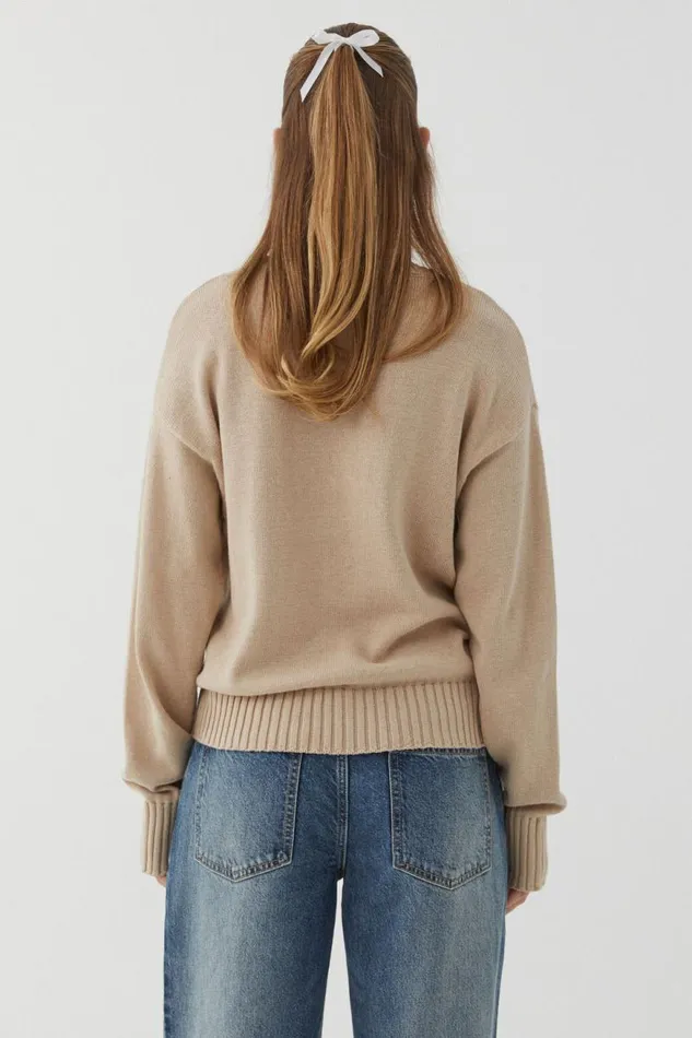 Clothing Supr Knitwear Zoey Crew Neck Jumper London Beige