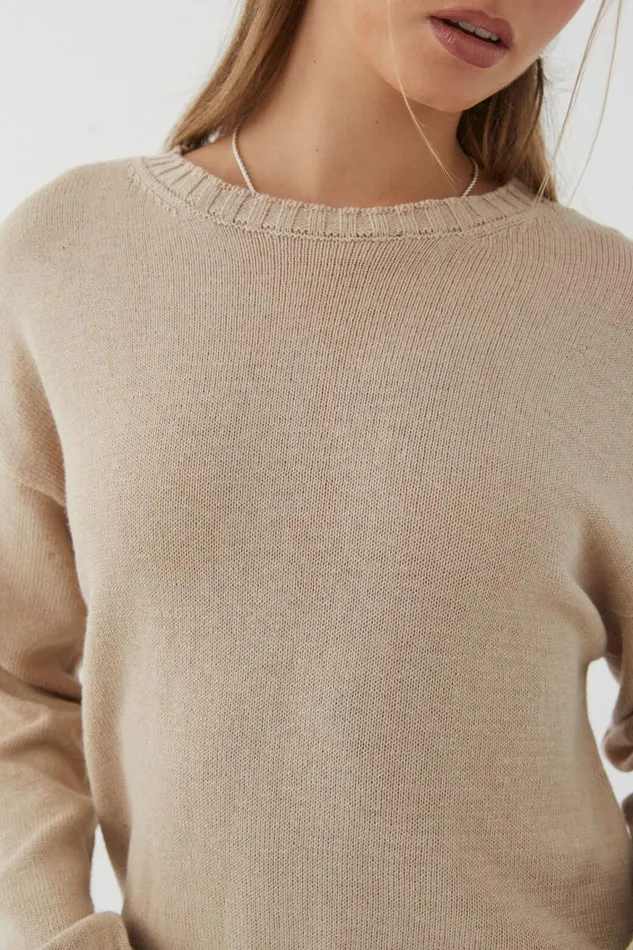 Clothing Supr Knitwear Zoey Crew Neck Jumper London Beige