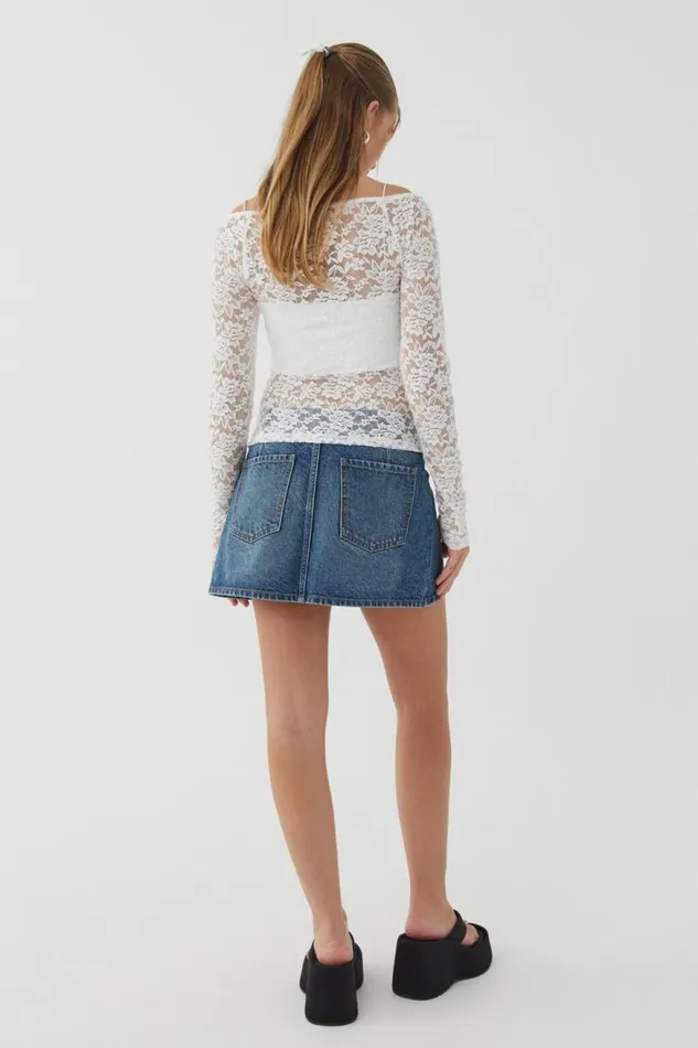 Clothing Supr Long Sleeve Tops Annie Lace Long Sleeve Top Summer White