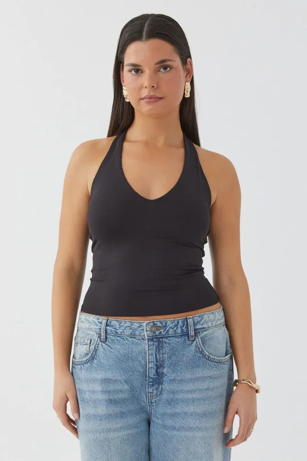 Clothing Supr Luxe Essentials Luxe Halter Top Black