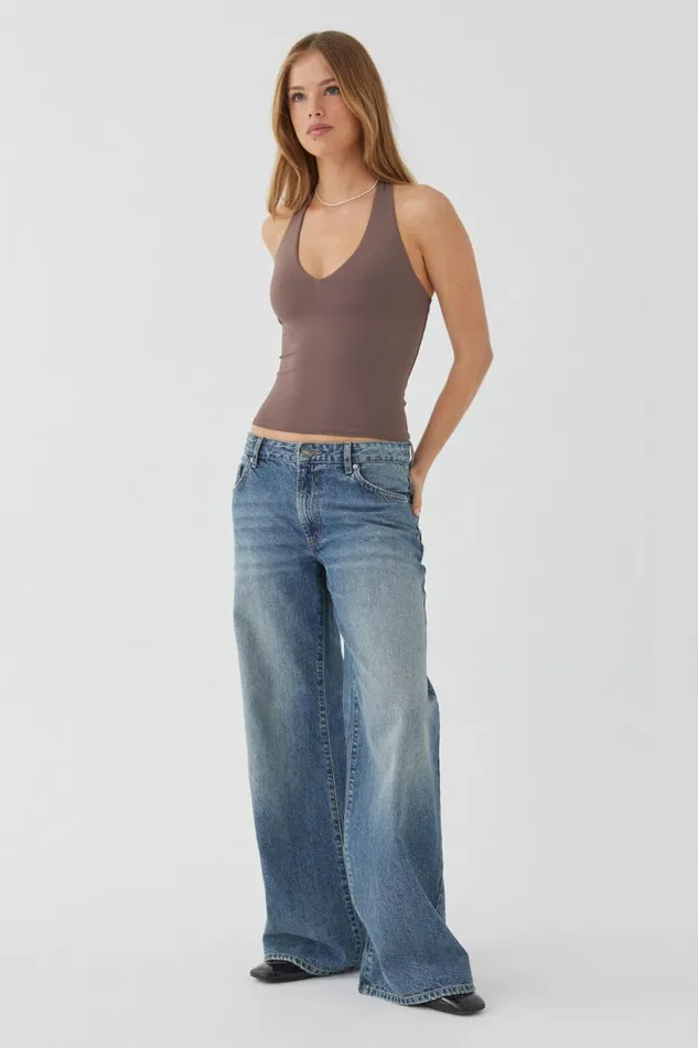 Clothing Supr Luxe Essentials Luxe Halter Top Brown Carob
