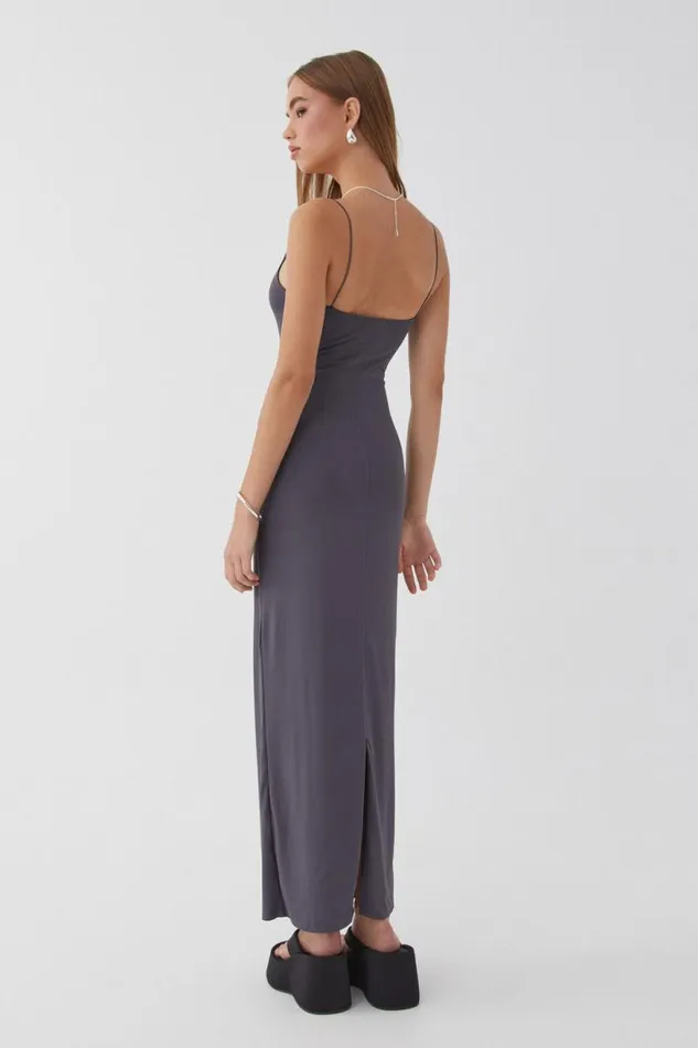 Clothing Supr Luxe Essentials Luxe Sleeveless Maxi Dress Gunmetal