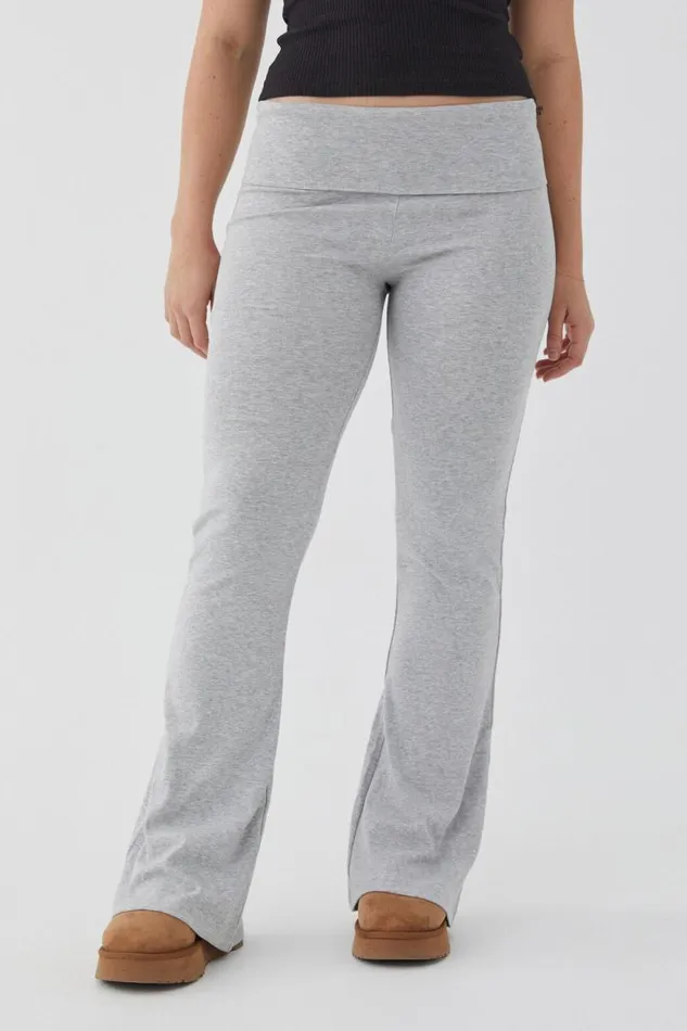 Clothing Supr Pants Fold Back Flare Pant Grey Marle