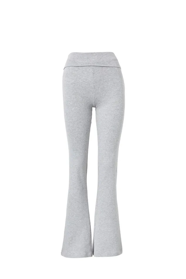 Clothing Supr Pants Fold Back Flare Pant Grey Marle