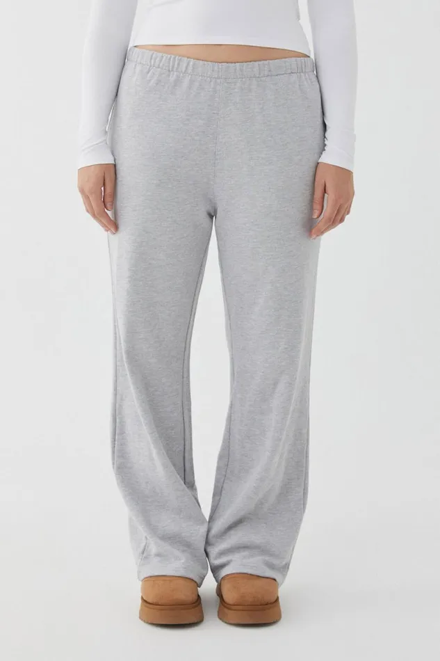 Clothing Supr Pants Relaxed Wide Leg Track Pant Silver Grey Marle