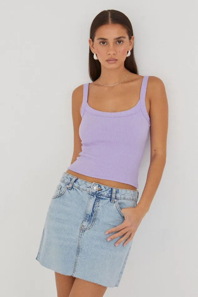 Clothing Supr Tank Tops Riri Scoop Neck Tank Soft Lilac